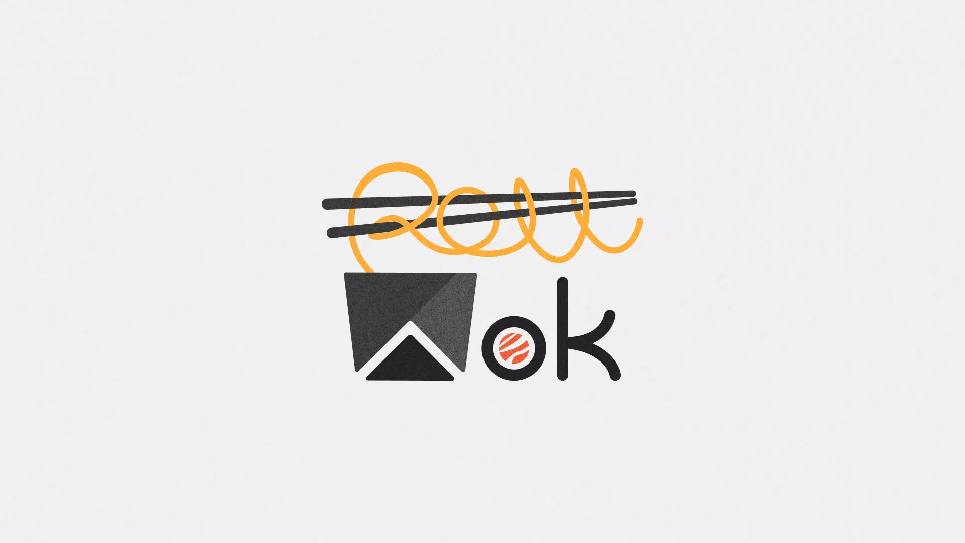 Разработка логотипа суши-бара «Roll Wok Club» в Чудово
